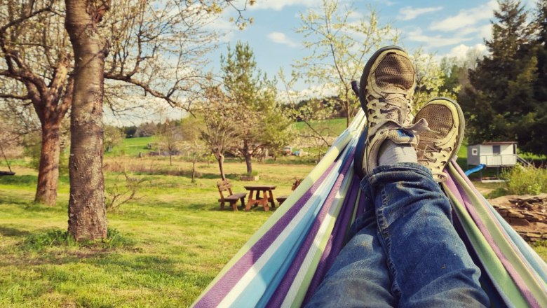Hängematte/Garten, © Die Alm in Schöllbüchl, Stefanie Reisenberger Hängematte/Garten, © Die Alm in Schöllbüchl, Stefanie Reisenberger
