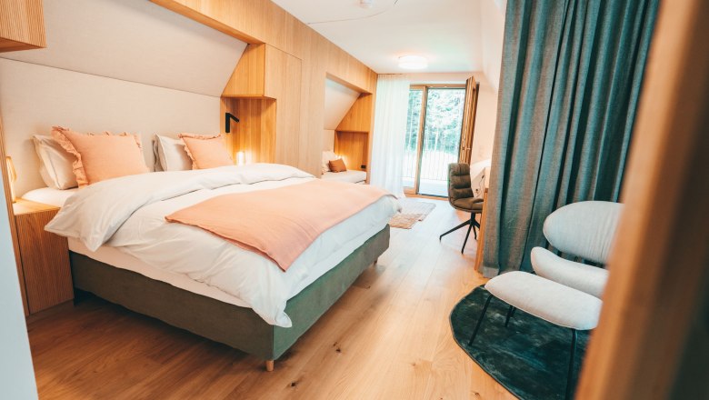 Masterbedroom, Apartment 1, © Waldrefugium, Adler&Wald Masterbedroom, Apartment 1, © Waldrefugium, Adler&Wald