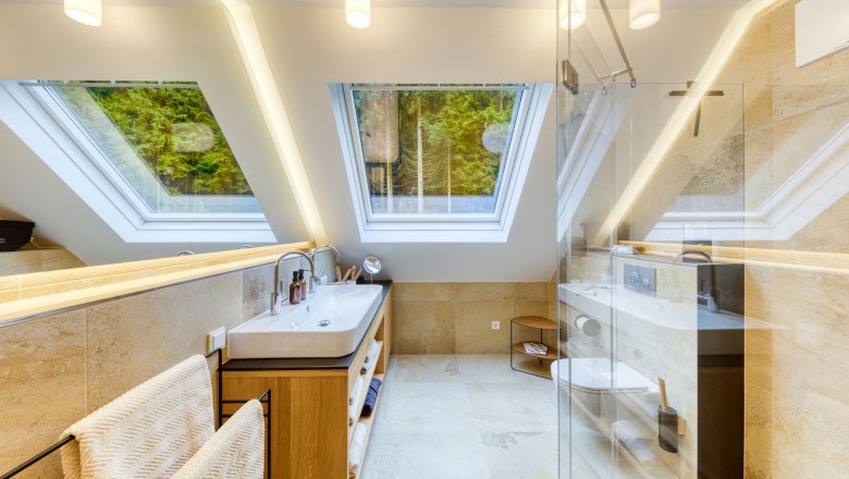 Badezimmer - Apartment 1, © Waldrefugium, Fotostudio Huger Badezimmer - Apartment 1, © Waldrefugium, Fotostudio Huger