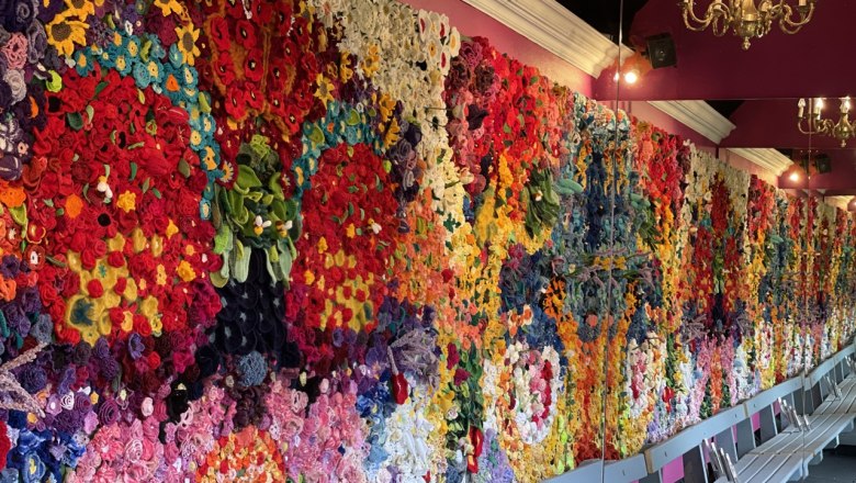 Häkelblumengemälde, © Anna Walter Häkelblumengemälde, © Anna Walter