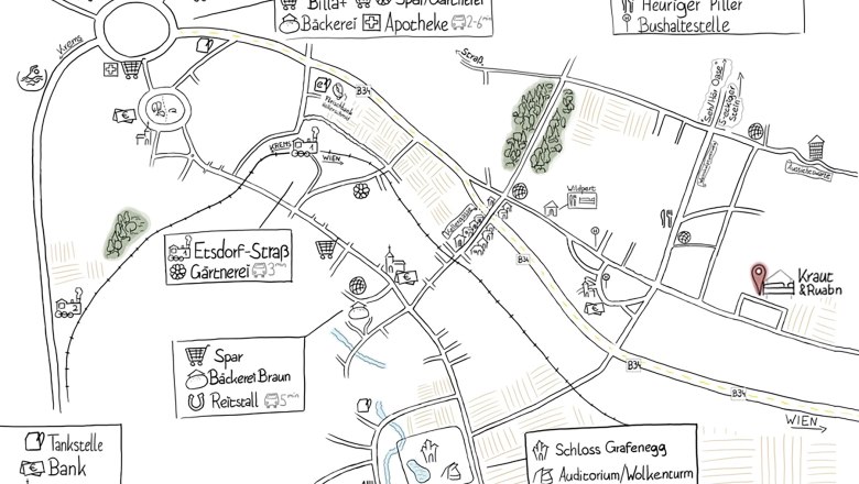 Karte Umgebung, © Gebhard Auer Karte Umgebung, © Gebhard Auer