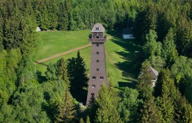Aussichtswarte am Jauerling, © Markus Haslinger Aussichtswarte am Jauerling umgeben von Wald und Wiesen.