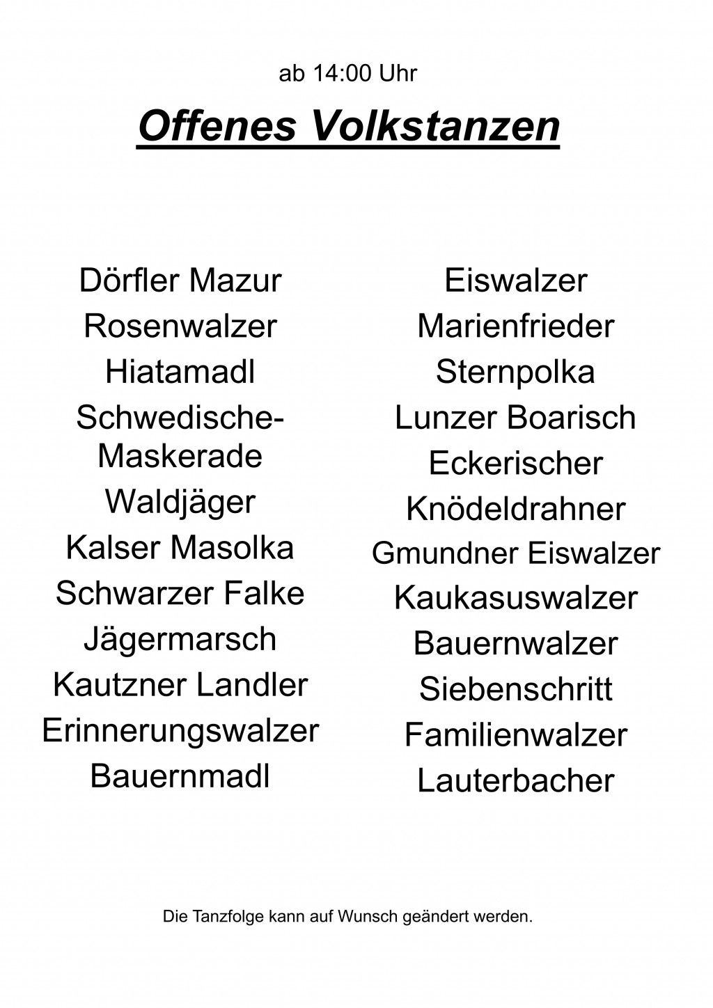 Offenes Volkstanzen 2026
