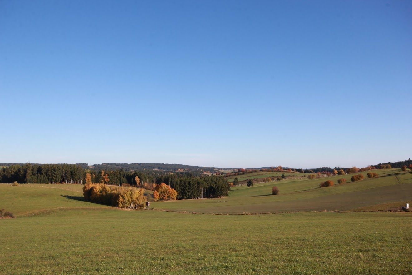 Grüne Felder und Hügel