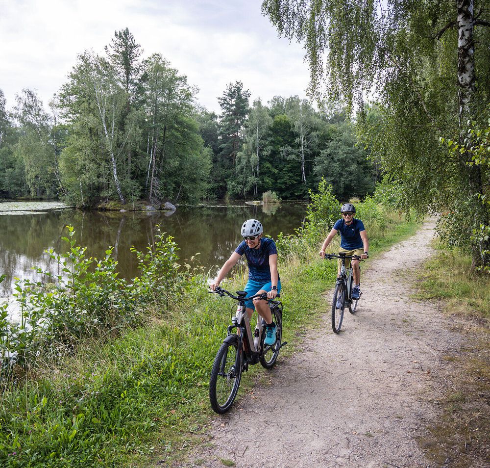 Sanfte Radwege schlängeln sich entlang des glitzernden Wassers, umgeben von üppigem Grün und majestätischen Bäumen. Die frische Luft und das sanfte Plätschern des Wassers schaffen eine einladende Atmosphäre für Naturliebhaber und Radfahrer. Hier im Waldviertel wird jeder Moment zu einem unvergesslichen Erlebnis in der Natur.