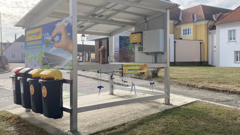 Radreparatur-Servicestelle, Hauptplatz Langau, © Gemeinde Langau