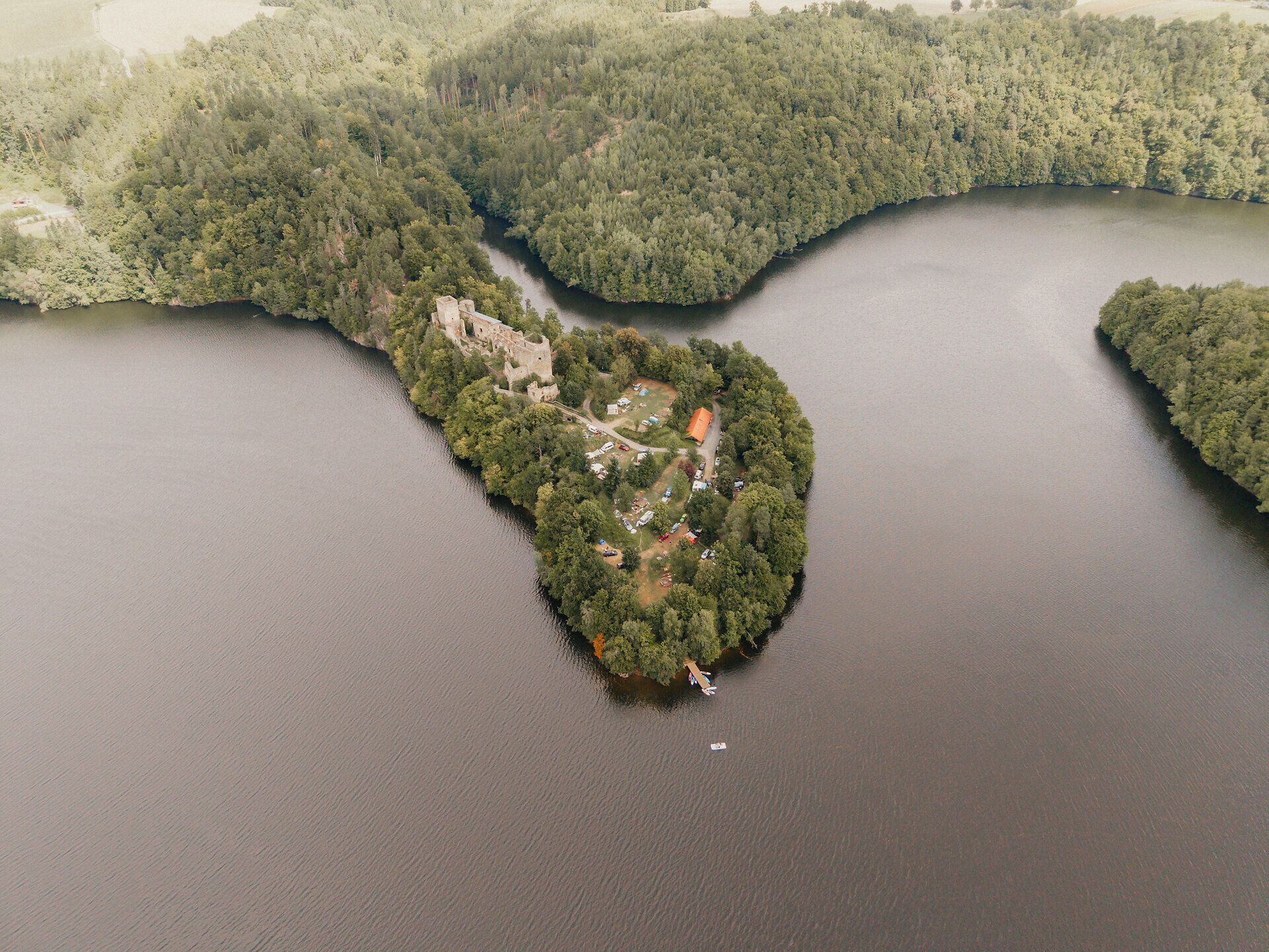 Abkühlung, Stausee Dobra, Ruine Dobra, Waldviertel