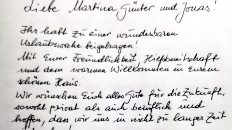 Gästebucheintrag, © Martina Bachzelt