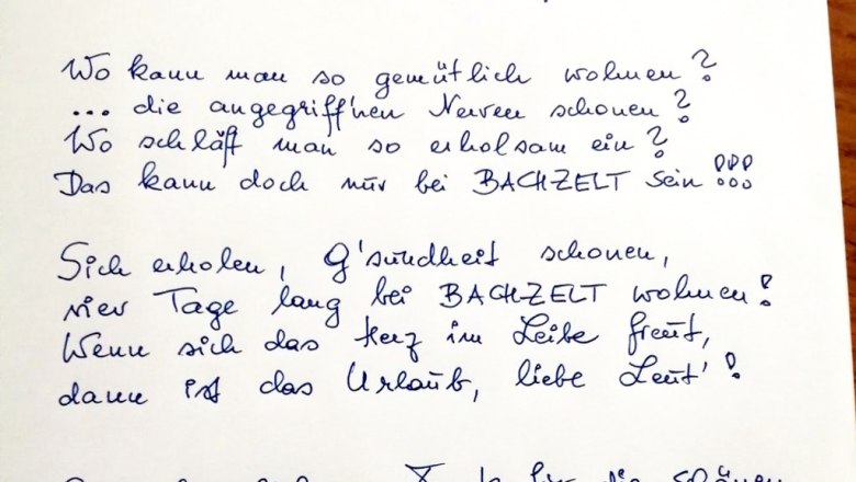 Gästebucheintrag, © Martina Bachzelt