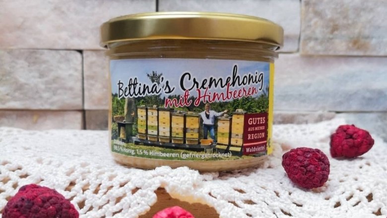 Cremehonig mit Himbeeren, © Betina's Honig