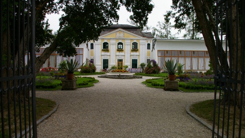 Historic orangery with garden at Zwettl Abbey.
