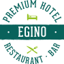 Logo des EGINO Premium Hotels mit Restaurant und Bar.